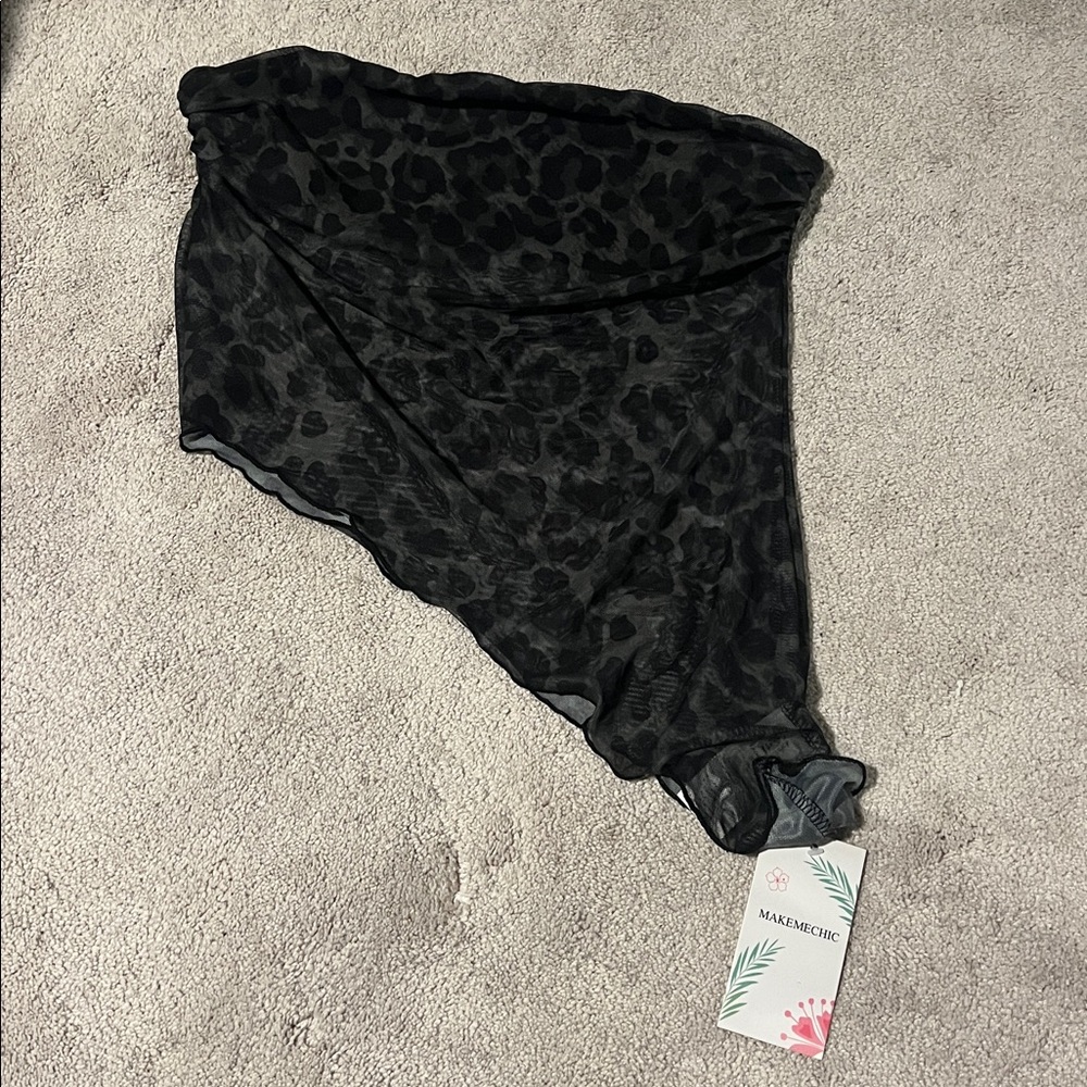 NWT size medium asymmetrical cheetah print tube top